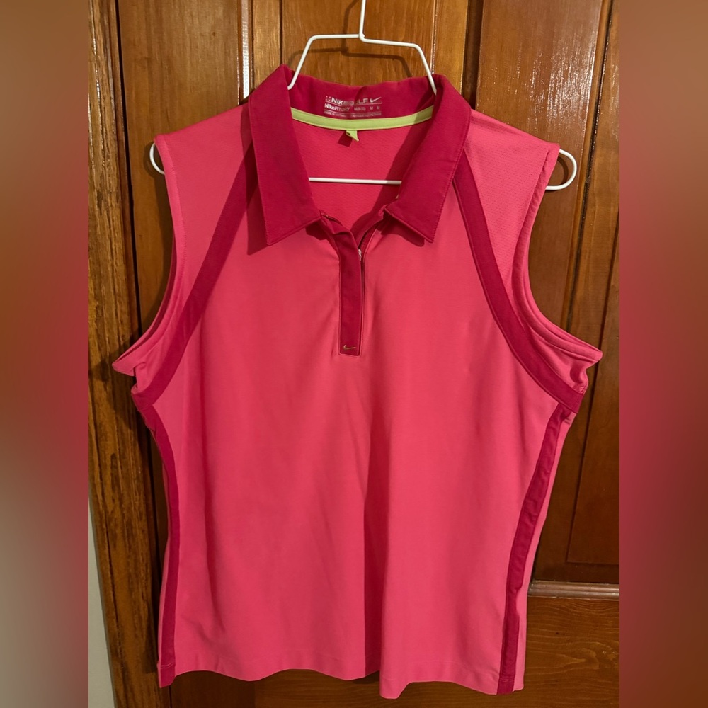 Nike Golf Pink Sleeveless Polo Shirt